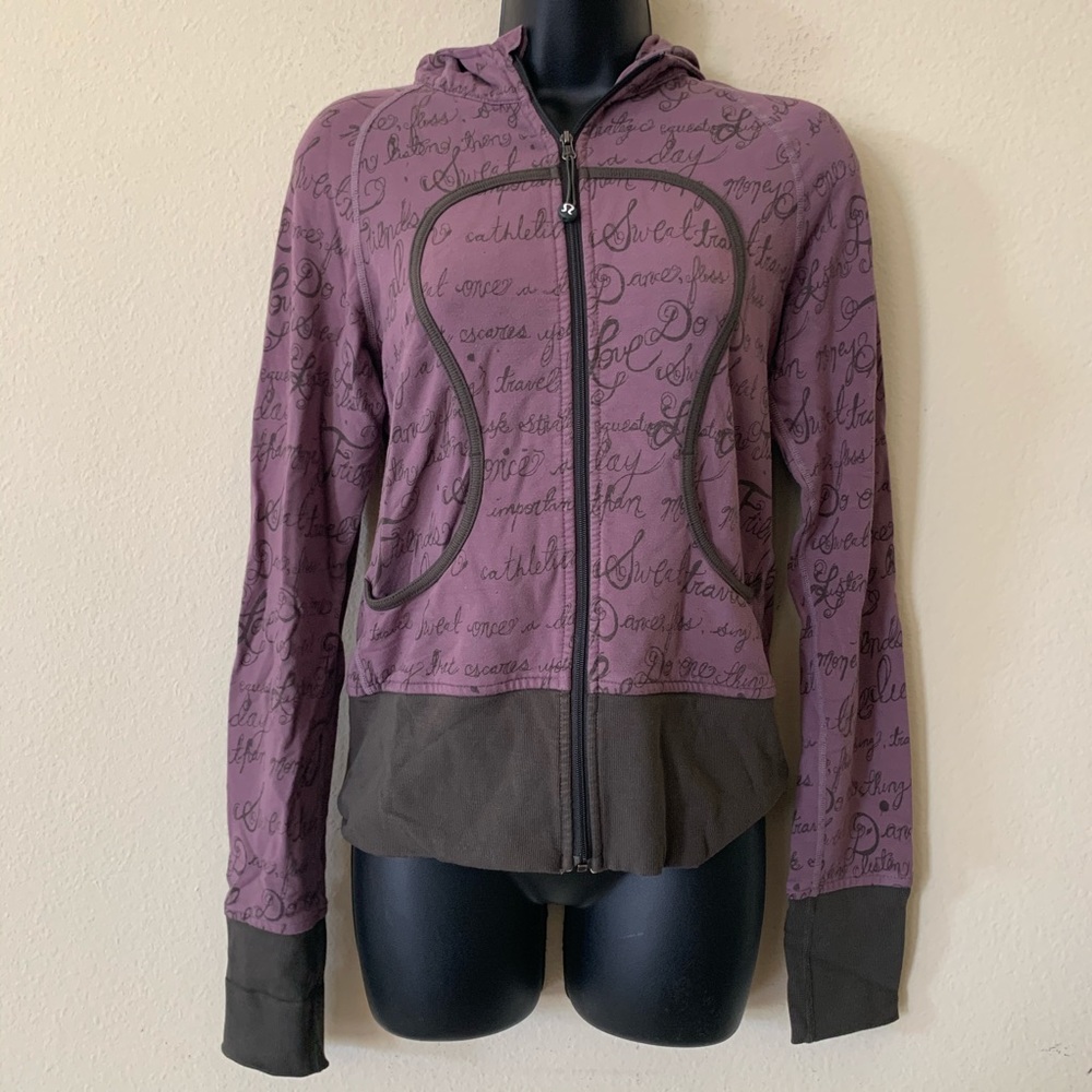 Lululemon vintage mantra hooded zip up sweatshirt